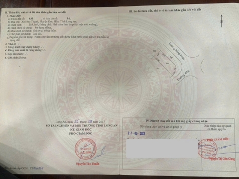 Đất nền góc đường Hồng Phúc xã Đức Hòa, tỉnh Tây Nhinh