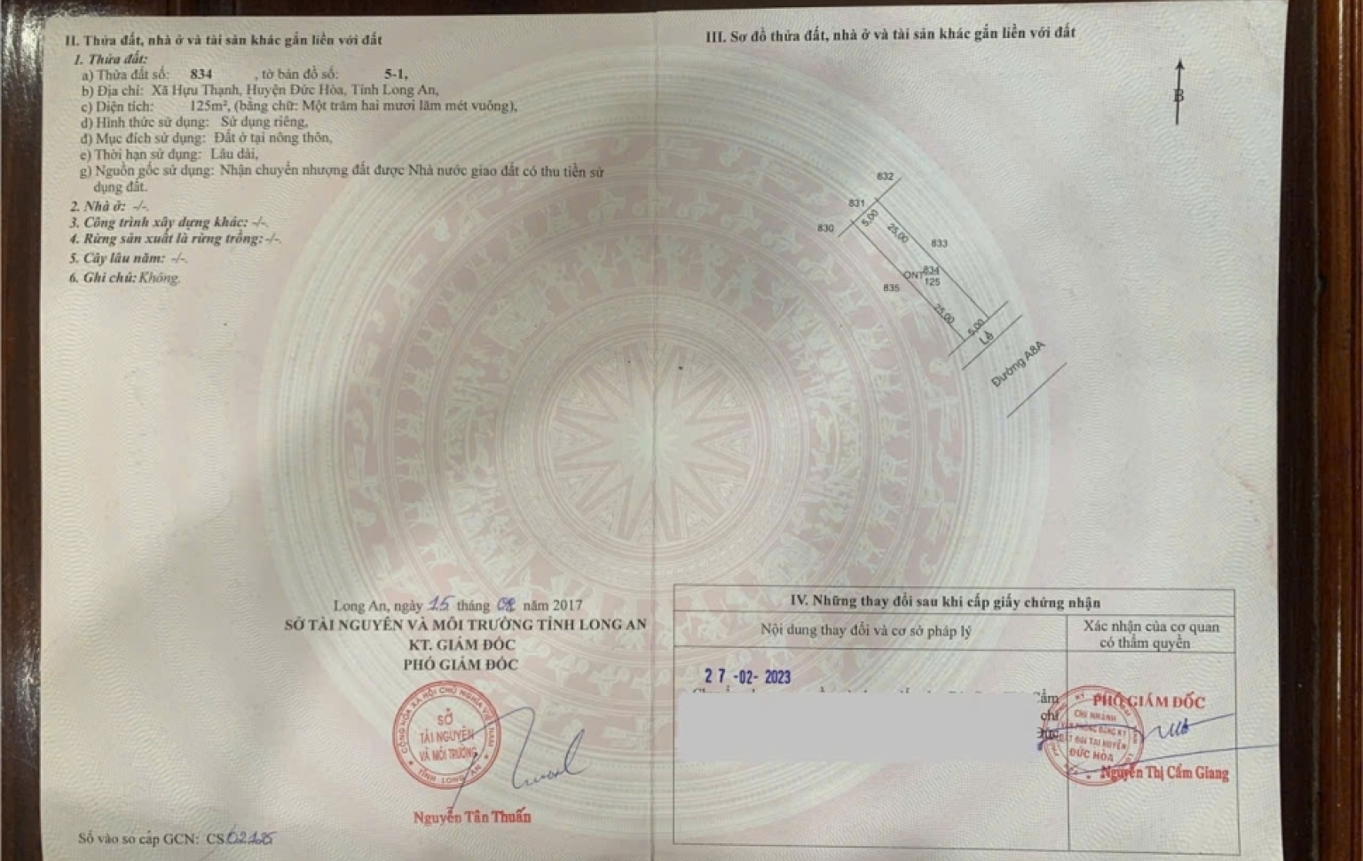 Đất nền góc đường Hồng Phúc xã Đức Hòa, tỉnh Tây Nhinh