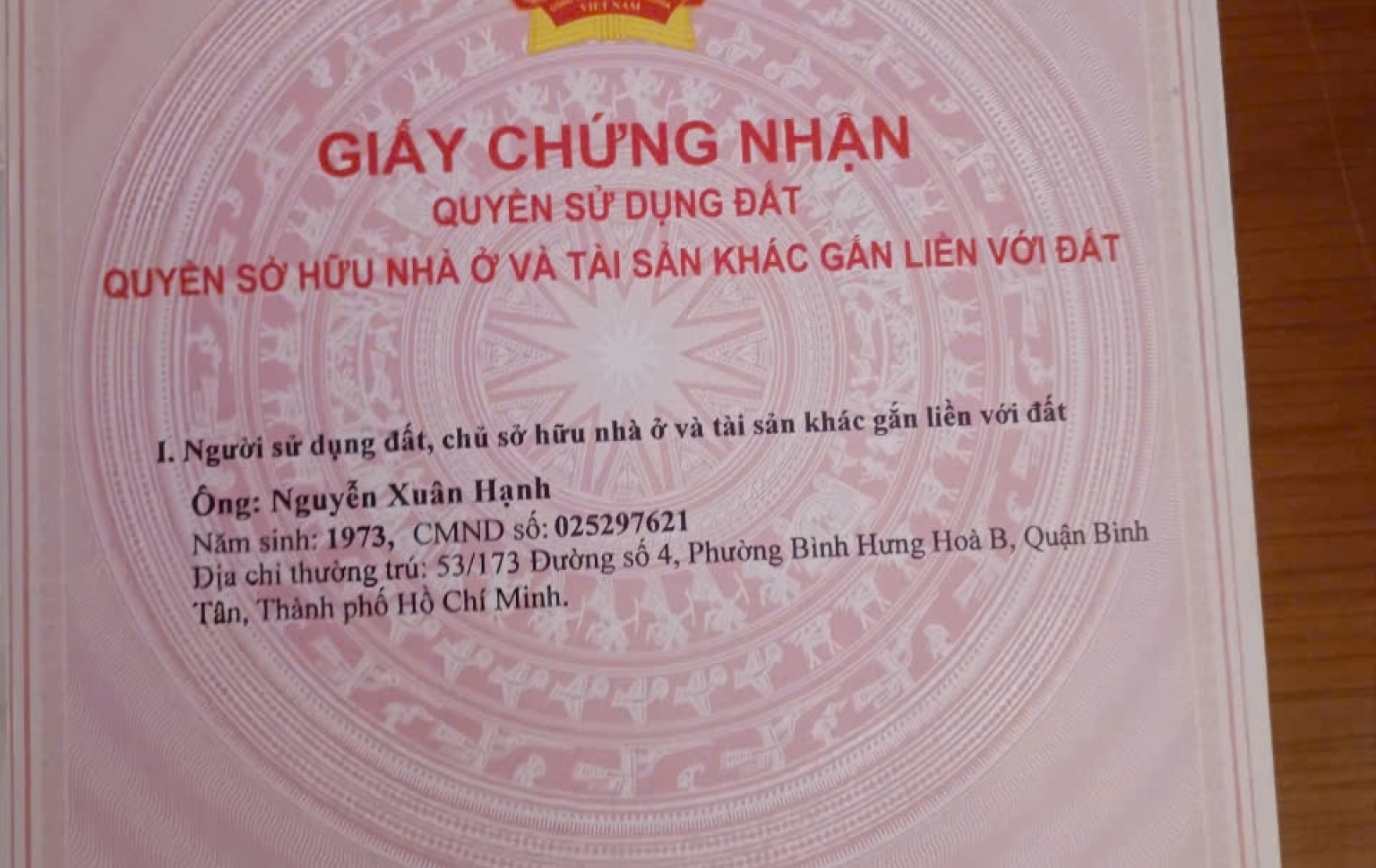 Đất thổ cư tại khu dân cư Tân Đức, mặt tiền đường A36B, gần công viên