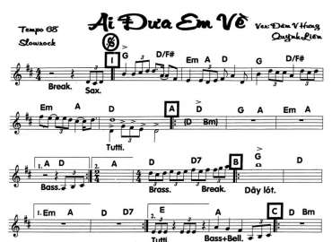 Ai Đưa Em Về sheet nhạc đệm