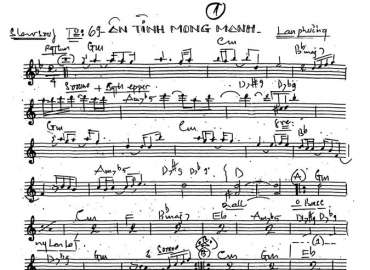 Ân Tình Mong Manh sheet nhạc đệm