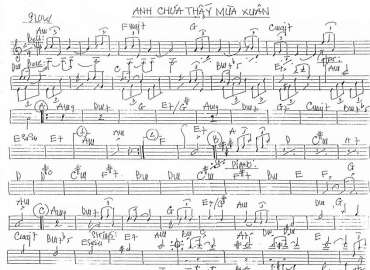 Anh Chưa Thấy Mùa Xuân sheet nhạc đệm