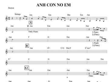 Anh Còn Nợ Em sheet nhạc đệm