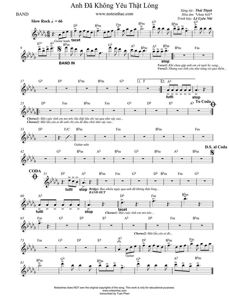 Anh Đã Không Yêu Thật Lòng