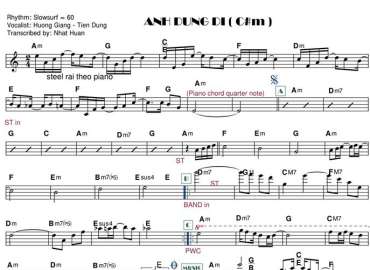 Anh Đừng Đi sheet nhạc đệm 