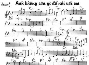 Anh Không Còn Gì Để Nói Với Em sheet nhạc đệm