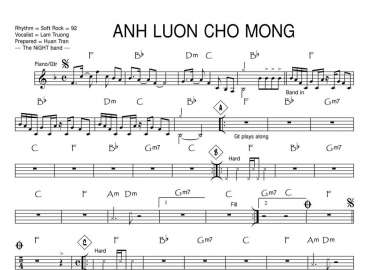 Anh Luôn Chờ Mong sheet nhạc đệm