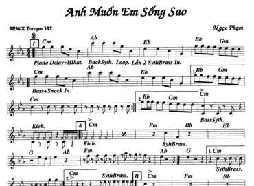 Anh Muốn Em Sống Sao sheet nhạc đệm