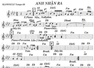 Anh Nhận Ra sheet nhạc đệm