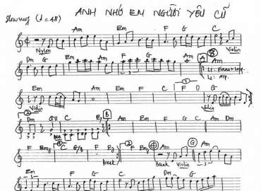 Anh Nhớ Em Người Yêu Cũ sheet nhạc đệm
