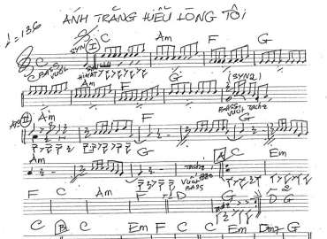 Ánh Trăng Hiểu Lòng Tôi sheet nhạc đệm