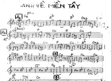 Anh Về Miền Tây sheet nhạc đệm