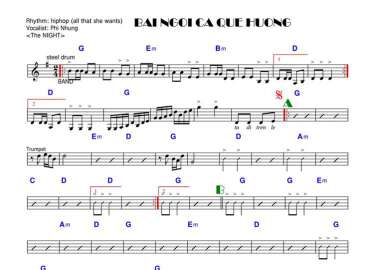 Bài Ngợi Ca Quê Hương sheet nhạc đệm