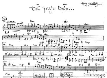 Bài Tango Buồn.... sheet nhạc đệm