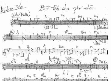 Bài Tình Cho Giai Nhân sheet nhạc đệm