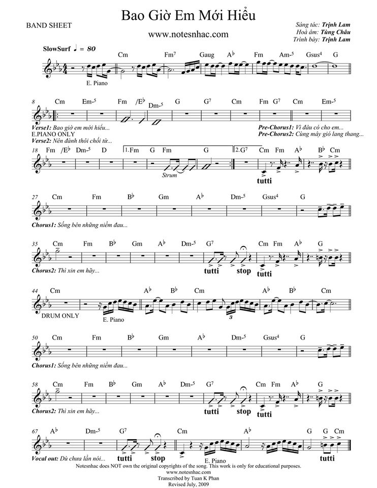 Bao Giờ Em Mới Hiểu