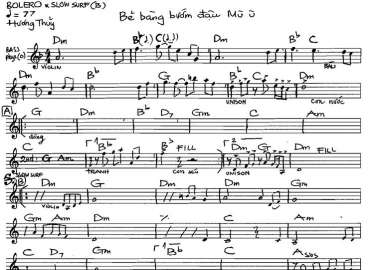 Bẻ Bàng Bướm Đậu Mù U sheet nhạc đệm