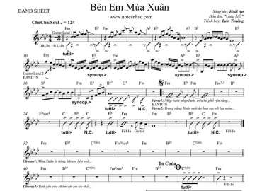 Bên Em Mùa Xuân sheet nhạc đệm