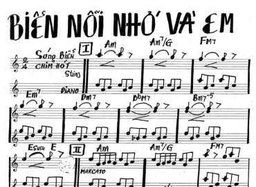 Biển Nỗi Nhớ Và Em sheet nhạc đệm.