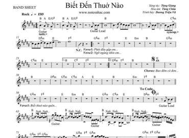 Biết Đến Thuở Nào sheet nhạc đệm