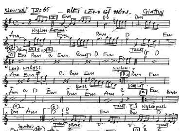 Biết làm Gì Hơn sheet nhạc đệm