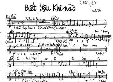 Biết Yêu Khi Nào sheet nhạc đệm