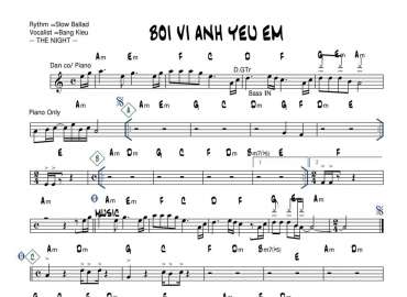 Bởi Vì Anh Yêu Em sheet nhạc đệm