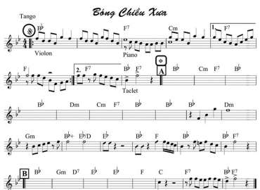 Bóng Chiều Xưa sheet nhạc đệm