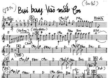 Bụi Bay Vào Mắt sheet nhạc đệm