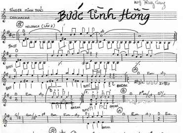 Bước Tình Hồng sheet nhạc đệm