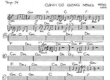 Cánh Cò Dòng Sông sheet nhạc đệm