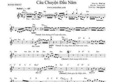 Câu Chuyện Đầu Năm sheet nhạc đệm