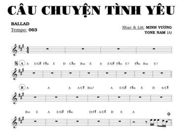 Câu Chuyện Tình Yêu sheet nhạc đệm