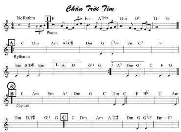 Chân Trời Tím sheet nhạc đệm