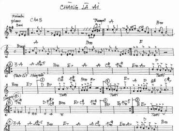 Chàng Là Ai sheet nhạc đệm.