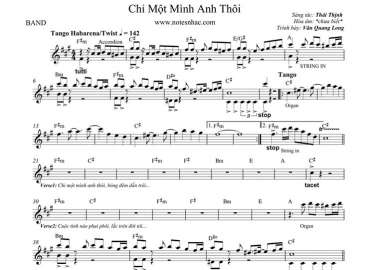 Chỉ Một Mình Anh Thôi sheet nhạc đệm