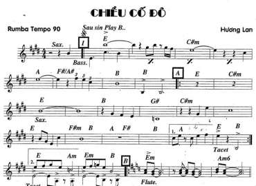 Chiều Cố Đô sheet nhạc đệm