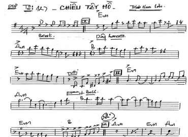 Chiều Tây Hồ sheet nhạc đệm