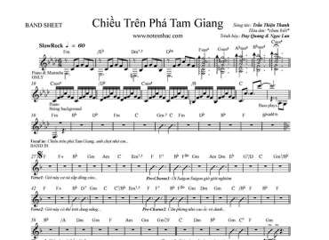 Chiều Trên Phá Tam Giang sheet nhạc đệm