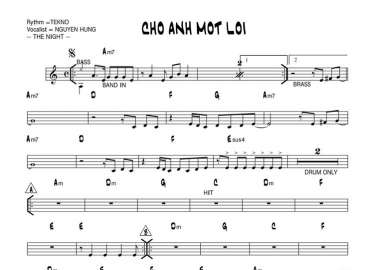 Cho Anh Một Lời sheet nhạc đệm