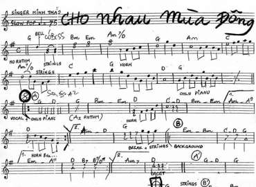 Cho Nhau Mùa Đông sheet nhạc đệm