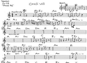 Chơi Vơi sheet nhạc đệm