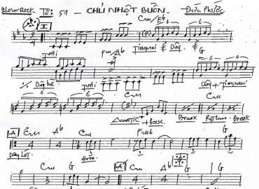 Chủ Nhật Buồn sheet nhạc đệm