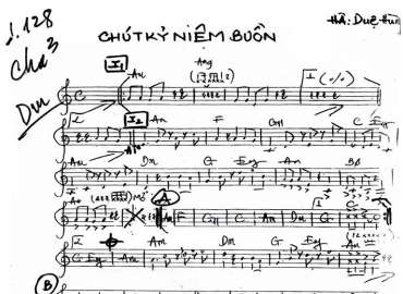 Chút Kỷ Niệm Buồn sheet nhạc đệm