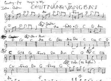 Chút Nắng Vàng Bay sheet nhạc đệm