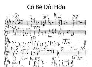 Cô Bé Dỗi Hờn sheet nhạc đệm