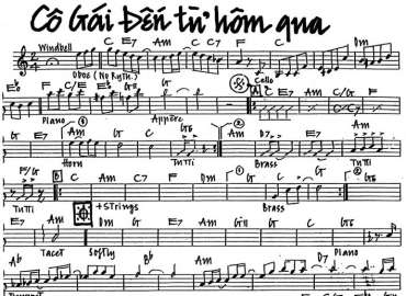 Cô Gái Đến Từ Hôm Qua sheet nhạc đệm