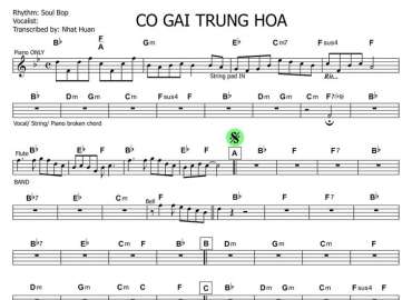 Cô Gái Trung Hoa sheet nhạc đệm