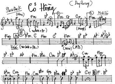 Cỏ Hồng sheet nhạc đệm