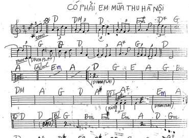 Có Phải Em Mùa Thu Hà Nội sheet nhạc đệm